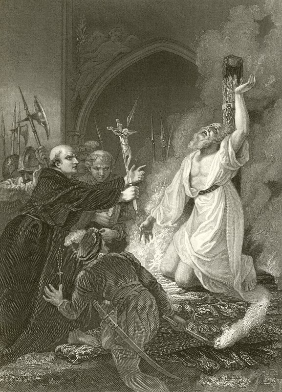 Erkebiskop Cranmers martyrium av Robert Smirke