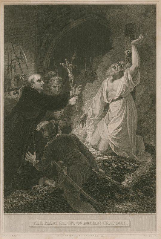 Erkebiskop Cranmers martyrdød av Robert Smirke