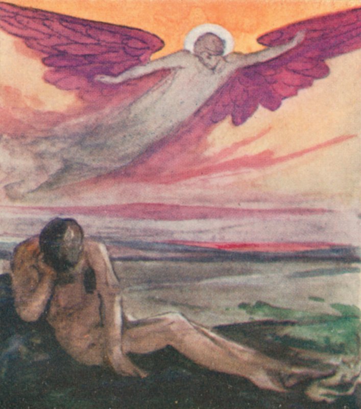 Illustrasjon for The Dream Of Gerontius av kardinal Newman av Robert Traill Rose