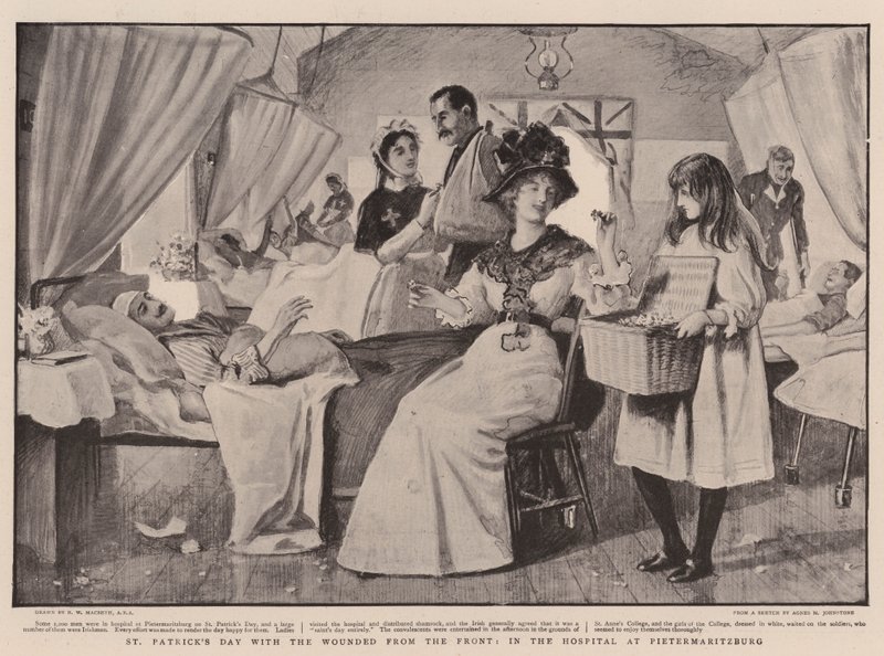 St. Patrick's Day med de sårede fra fronten, på sykehuset i Pietermaritzburg av Robert Walker Macbeth