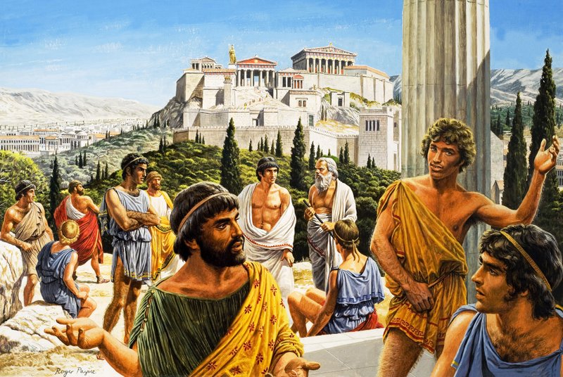 Athens kronende ære, fra «gullalderen» (gouache på papir) av Roger Payne