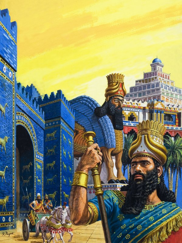 Babylon den mektige (gouache på papir) av Roger Payne