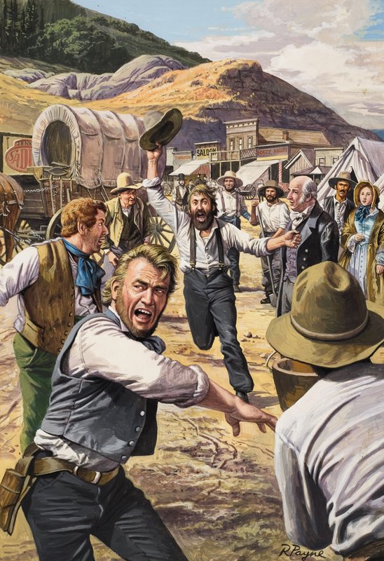 California Gold Rush (gouache på papir) av Roger Payne