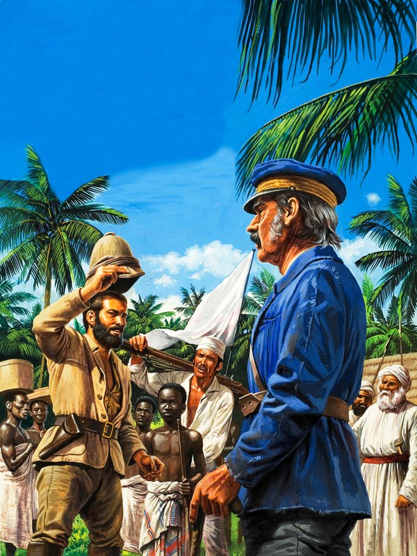 Henry Stanley hilser på David Livingstone av Roger Payne