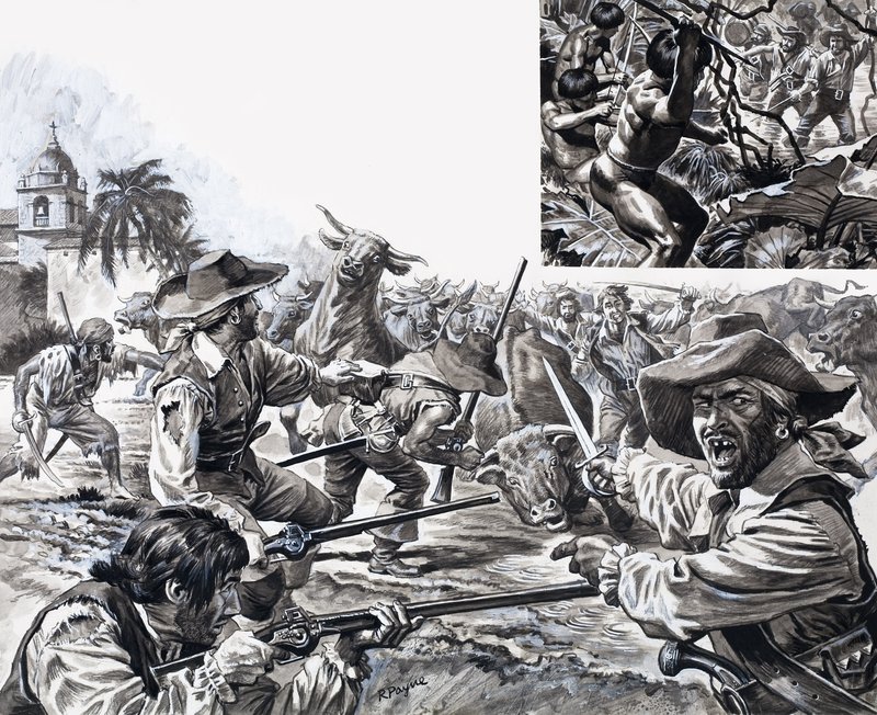 Morgans Marauders, fra «Skattejegerne» (gouache på papir) av Roger Payne