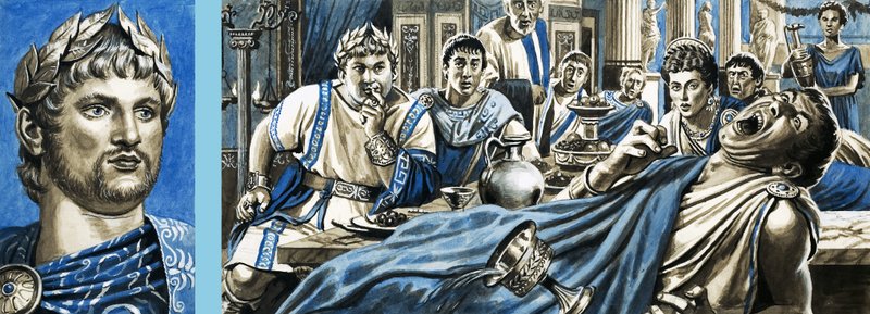 Portrett av Nero og Nero som ser på Britannicus#39; død av Roger Payne