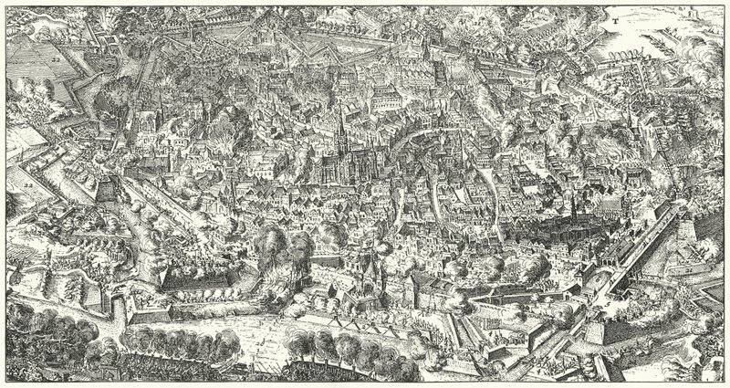 Slaget om hjelpehæren for å befri den beleirede byen Wien fra den osmanske hæren, 1683 av Romeyn de Hooghe