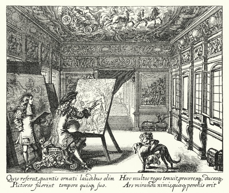 Maleri (gravering) av Romeyn de (after) Hooghe