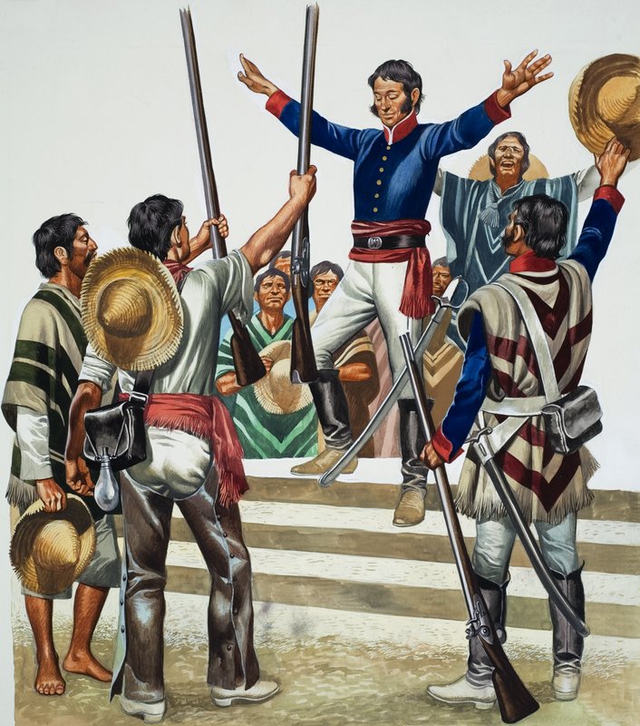 Agustin de Iturbide (1783-1824) (gouache på papir) av Ron Embleton
