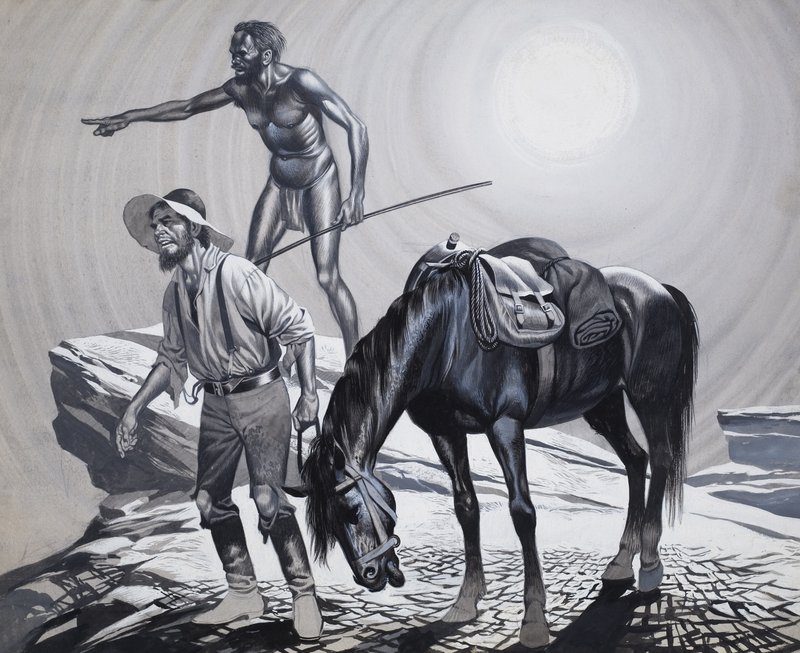 Edward Eyre (1815–1901) (gouache på papir) av Ron Embleton