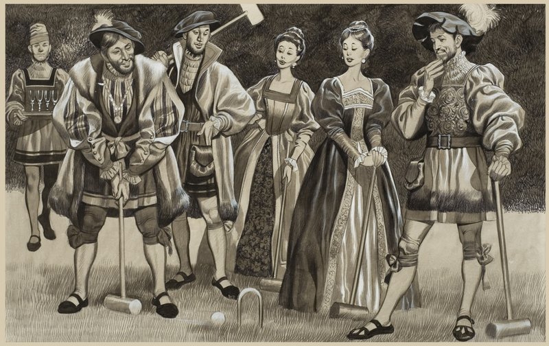 Frans I (1494–1547) Spiller krokket (gouache på papir) av Ron Embleton