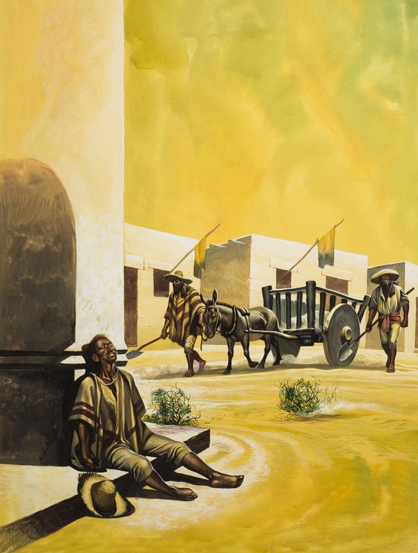Mexico under Santa Anna (1794–1876) (gouache på papir) av Ron Embleton