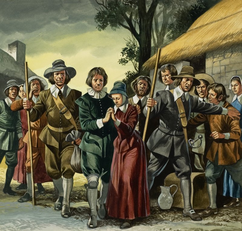 Puritanere (gouache på papir) av Ron Embleton