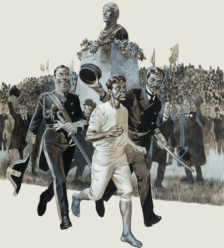 Spiridon Louis (gouache på papir) av Ron Embleton