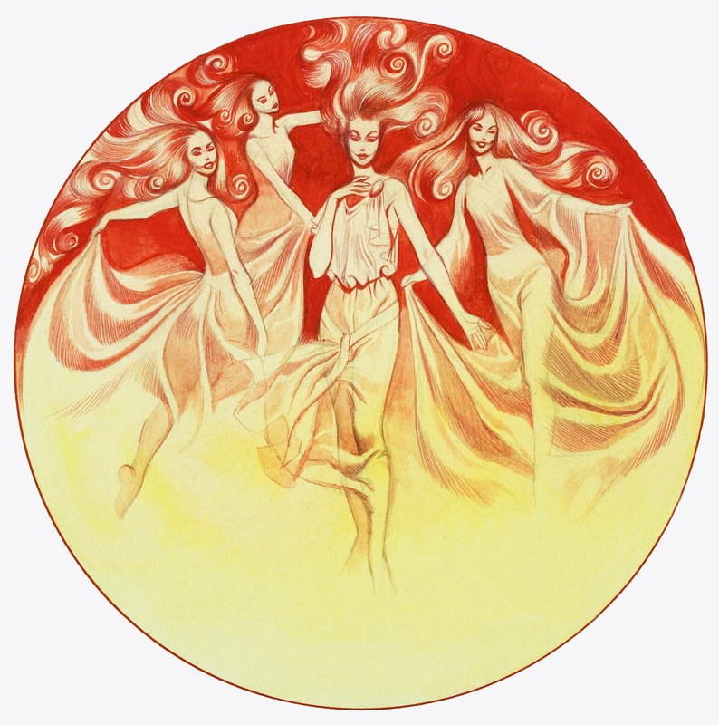 Tannhauser og Venus (gouache på papir) av Ron Embleton