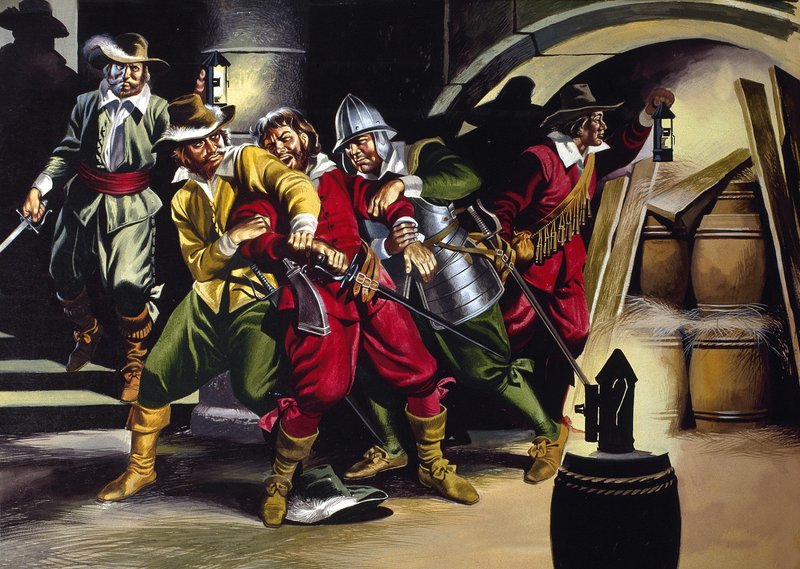 Kruttkomplottet (gouache på papir) av Ron Embleton