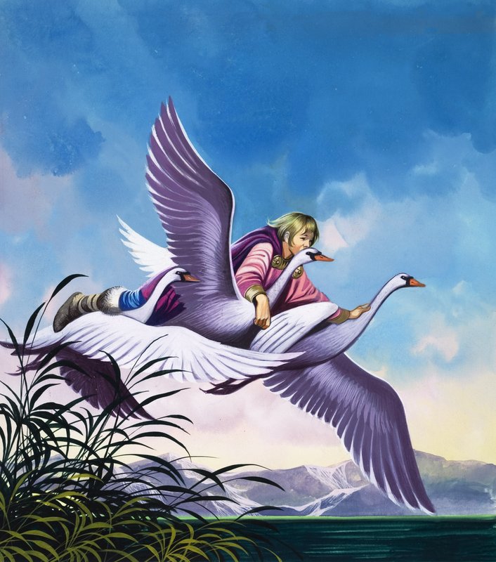 De magiske eplene (gouache på papir) av Ron Embleton