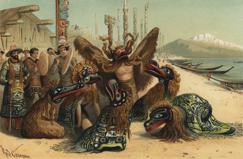Maskedans av Nuxalk-folket i British Columbia av Rudolf Cronau