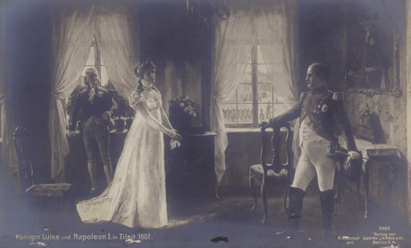 Dronning Louise av Preussen møter Napoleon på Tilsit av Rudolf Eichstaedt