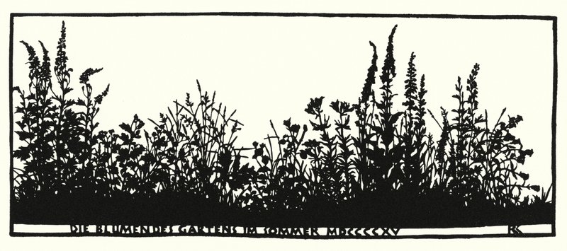 Side fra Husliv, silhuetter av Rudolf Koch (litho) av Rudolf Koch