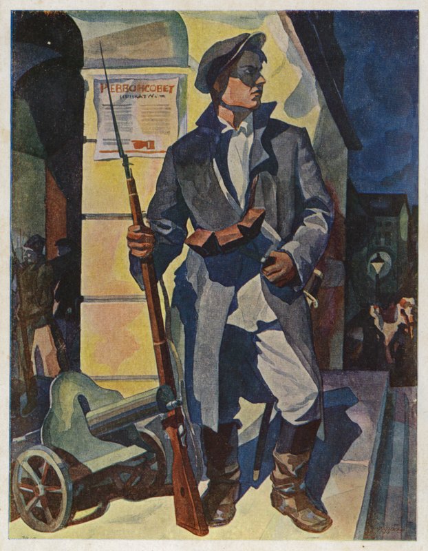 Oktobernatt 1917, i Smolny, St Petersburg, c1929 av Rudolph Frenz