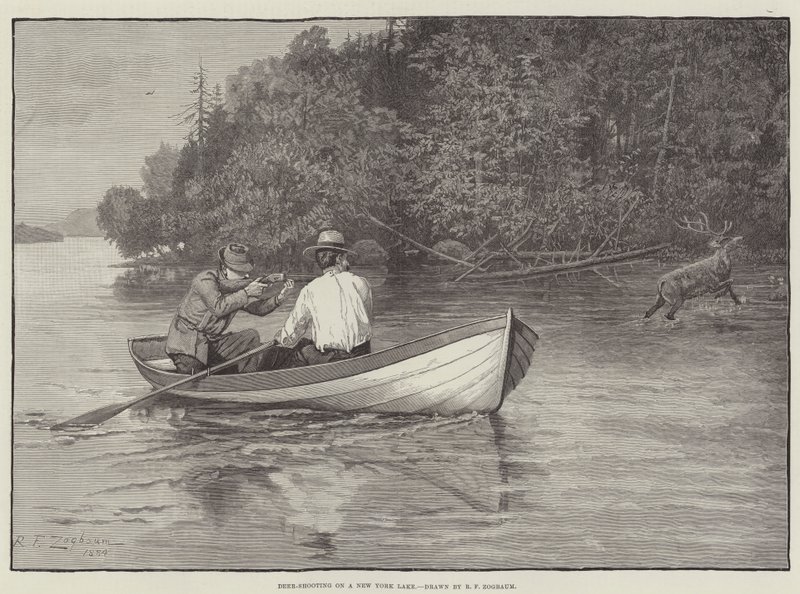 Hjorteskyting på en innsjø i New York av Rufus Fairchild Zogbaum