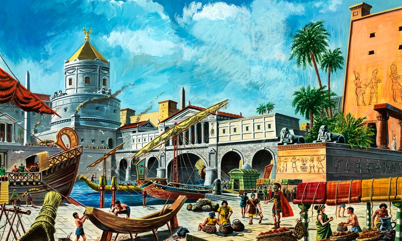 Alexandria (gouache på papir) av Ruggero Giovannini