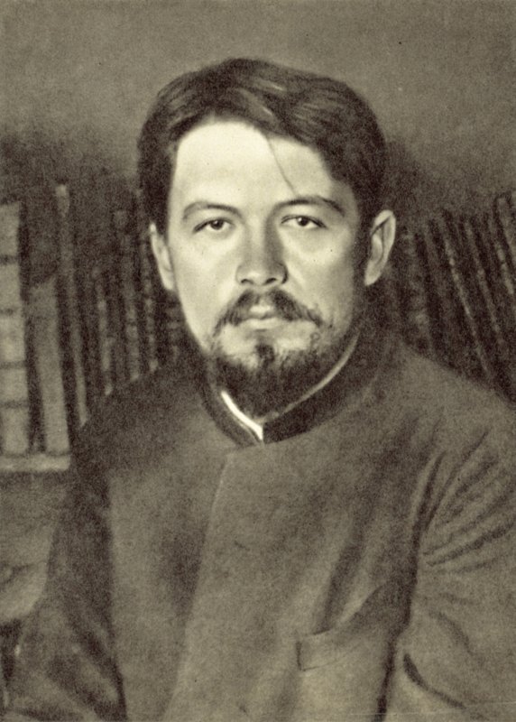 Anton Chekhov på eiendommen hans i Melikhovo, Russland, sent i mars 1892 av Russian Photographer