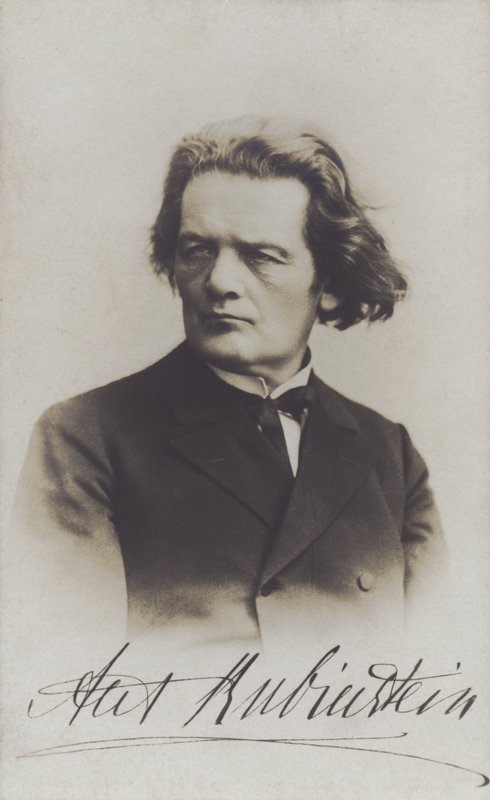 Anton Rubinstein , russisk komponist, dirigent og pianist (s/hvitt foto) av Russian Photographer (after)