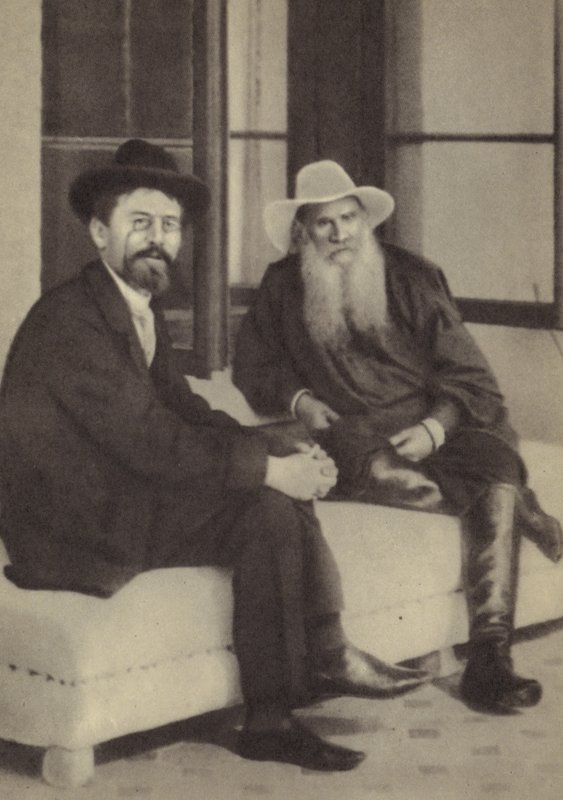 Anton Tsjekhov og Leo Tolstoj av Russian Photographer