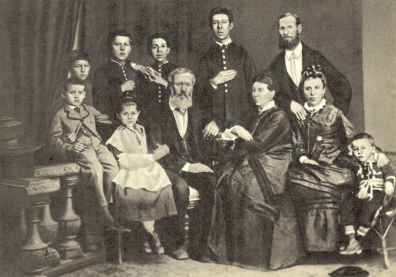 Anton Chekhov og hans familie, Taganrog, Russland av Russian Photographer