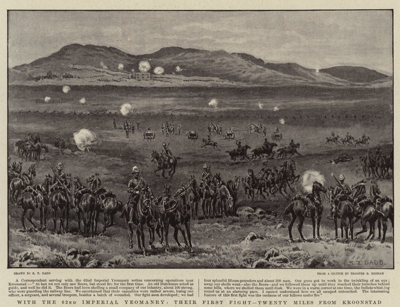 Med den 62. keiserlige Yeomanry, deres første kamp, Twenty Miles from Kroonstad av S.T. Dadd
