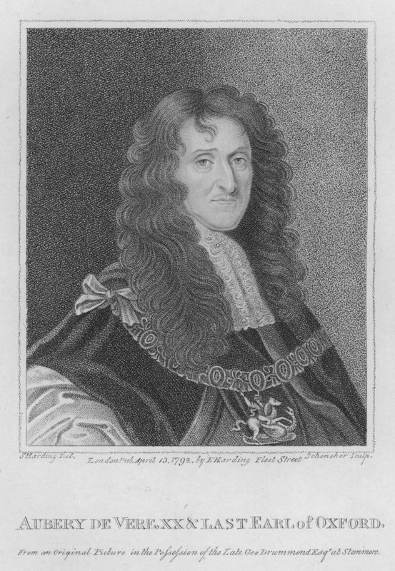 Aubery de Vere, XX og siste jarl av Oxford (gravering) av S. (after) Harding