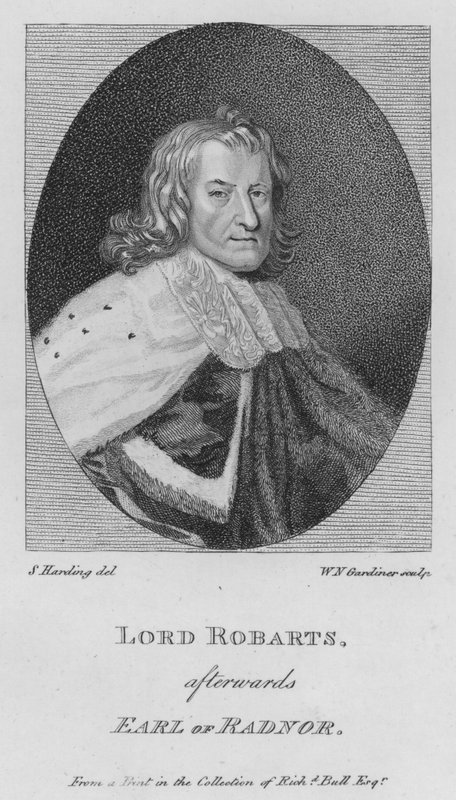 Lord Robarts, etterpå jarl av Radnor (gravering) av S. (after) Harding