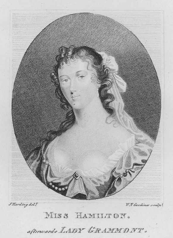 Frøken Hamilton, etterpå Lady Grammont (gravering) av S. (after) Harding