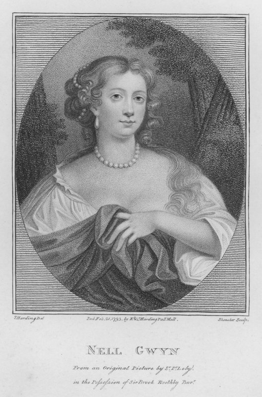 Nell Gwyn (gravering) av S. (after) Harding