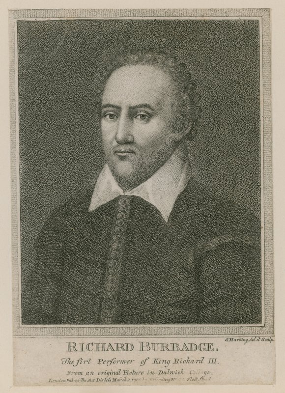 Richard Burbadge, den første utøveren av kong Richard III av S. Harding
