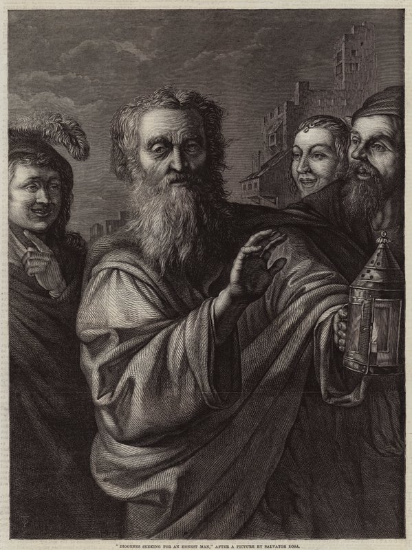 Diogenes søker etter en ærlig mann av Salvator Rosa