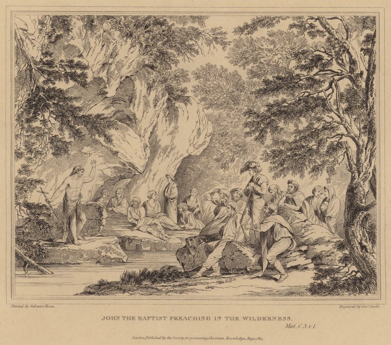 Døperen Johannes forkynner i villmarken, Matteus av Salvator Rosa