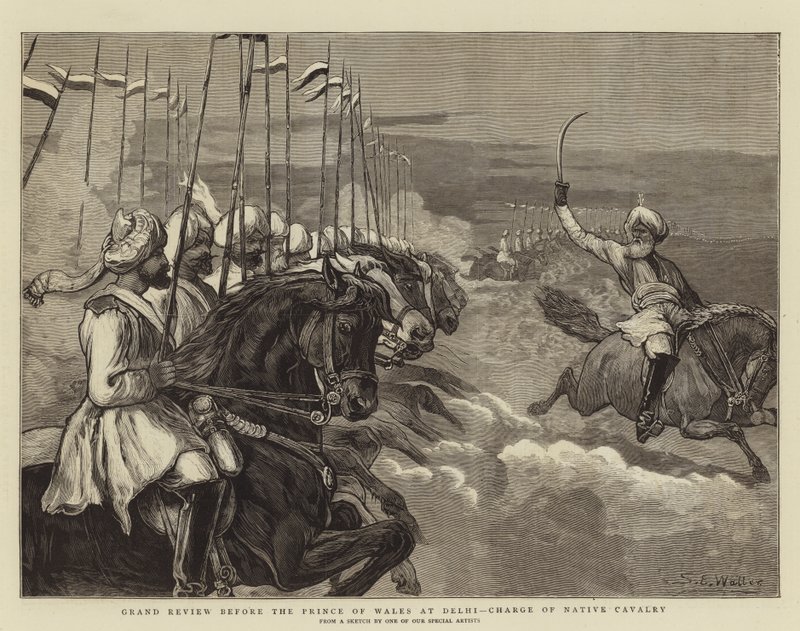 Grand Review før prinsen av Wales i Delhi, sjef for innfødt kavaleri av Samuel Edmund Waller