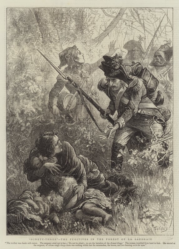 Nittitre, flyktningene i La Saudraie-skogen av Samuel Luke Fildes
