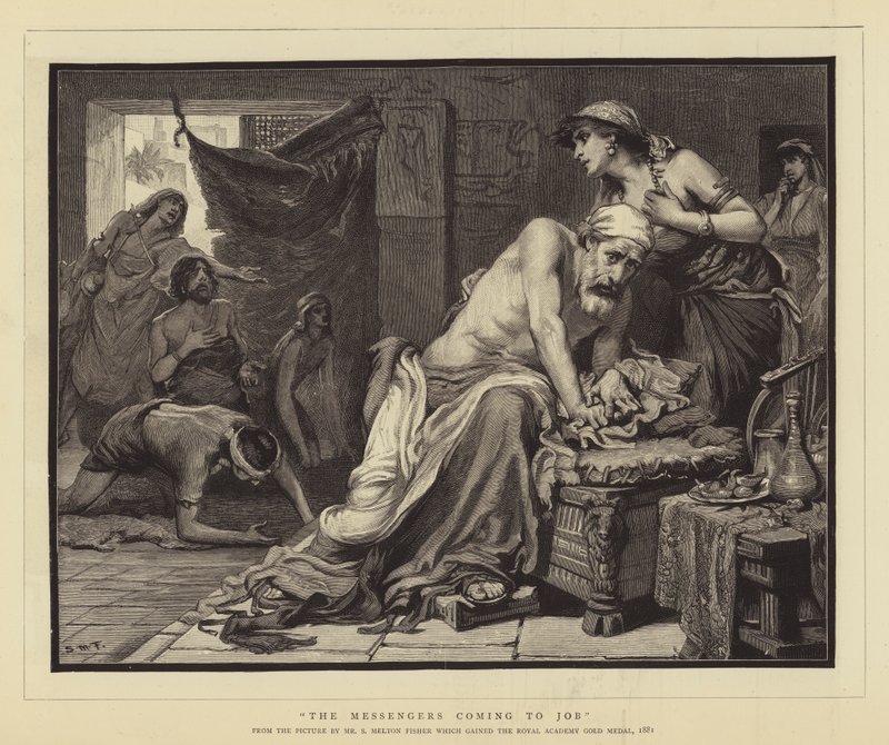 Sendebudene kommer til Job av Samuel Melton Fisher