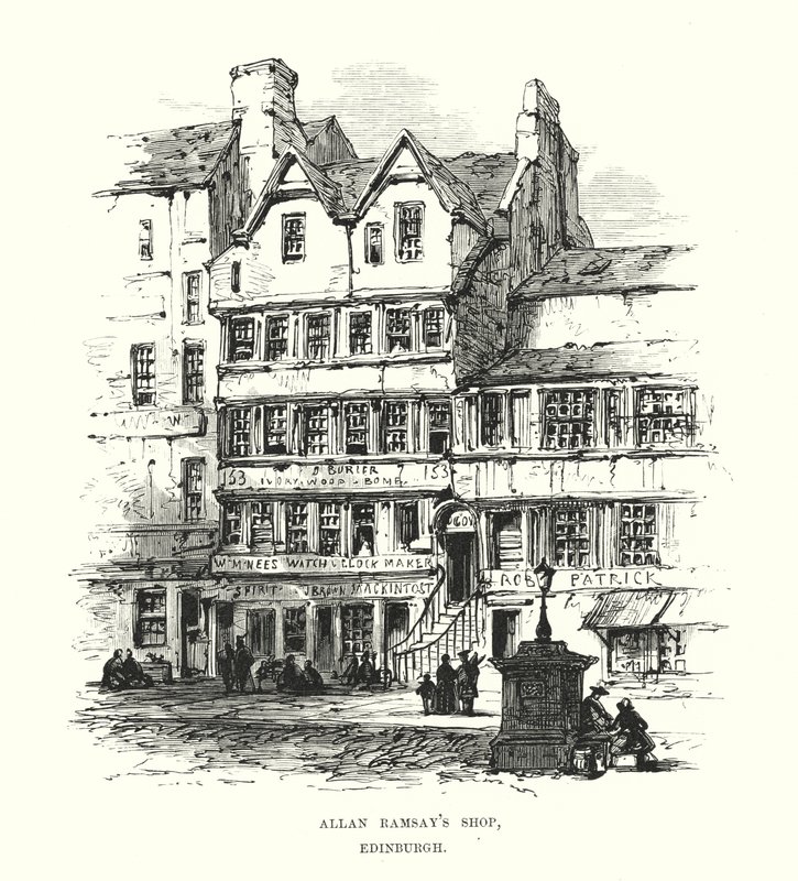 Allan Ramsays Shop, Edinburgh av Samuel Read