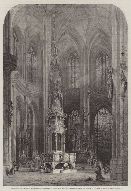 Interiør av St Lawrence-kirken, Nürnberg av Samuel Read