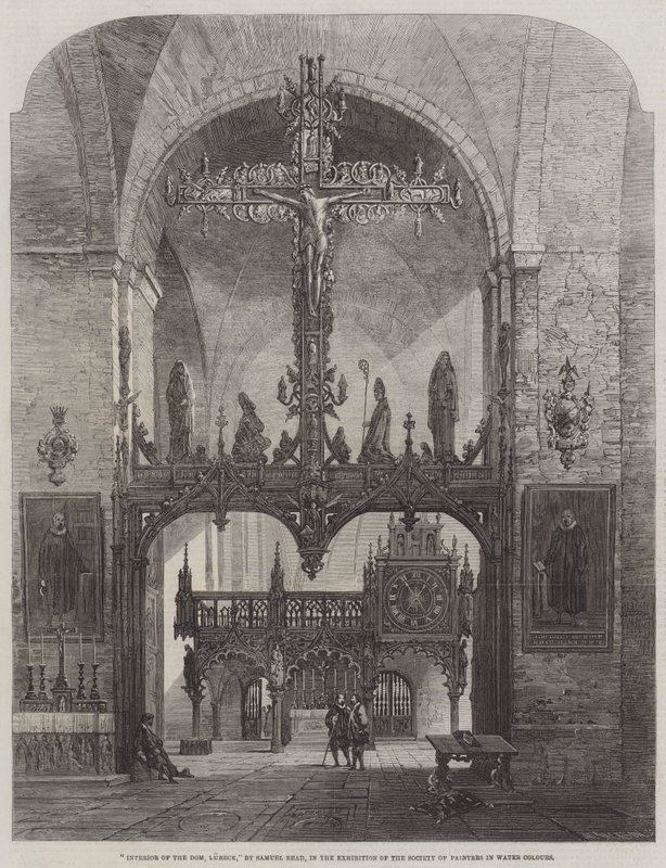 Interiør av Dom, Lubeck av Samuel Read