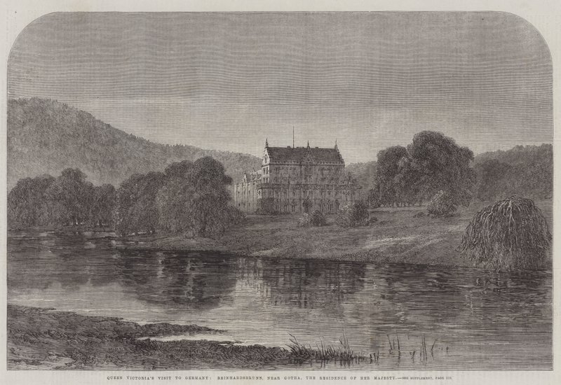 Dronning Victorias besøk i Tyskland, Reinhardsbrunn, nær Gotha, Residensen til Hennes Majestet av Samuel Read