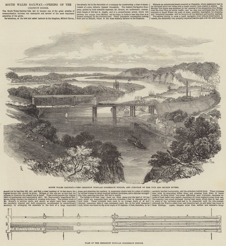 South Wales Railway, åpning av Chepstow Bridge av Samuel Read
