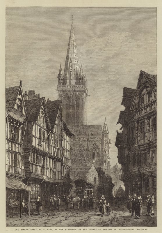 St Pierre, Caen, i utstillingen til Society of Painters in Water-Colours av Samuel Read