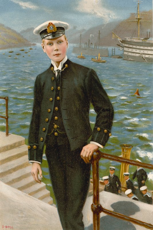 Edward, Prince of Wales, den fremtidige kong Edward VIII (farge litho) av Samuel (after) Begg