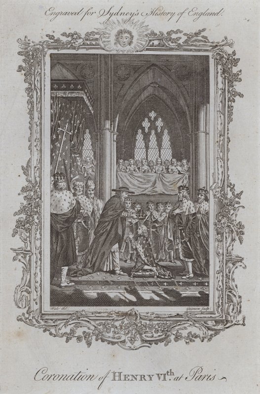 Kroning av Henry VIth i Paris (gravering) av Samuel (after) Wale